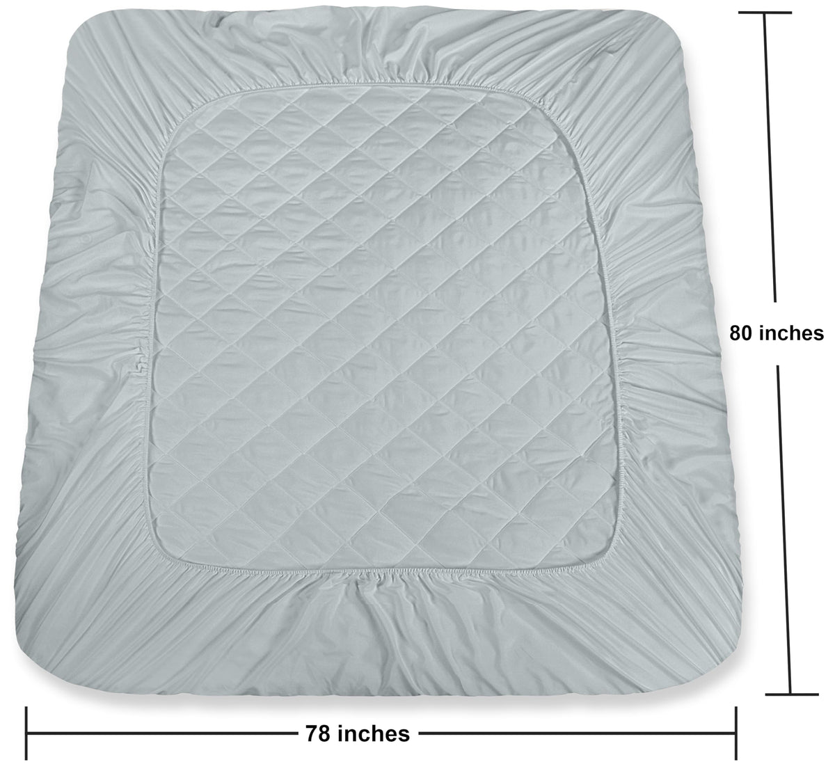 Utopia Bedding Quilted Fitted Mattress Pad showing elastic edge for secure fit