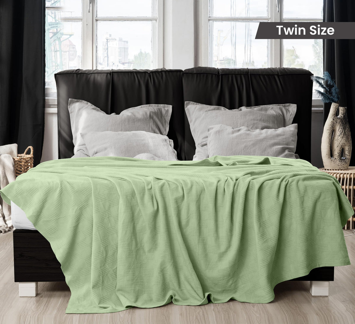 Utopia Bedding blanket closeup dobby weave highlights texture and quality.