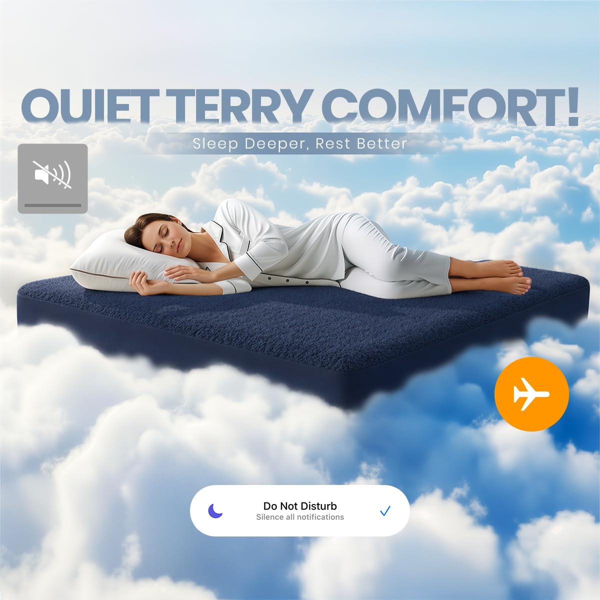 Utopia Bedding secure-fit design stays in place overnight