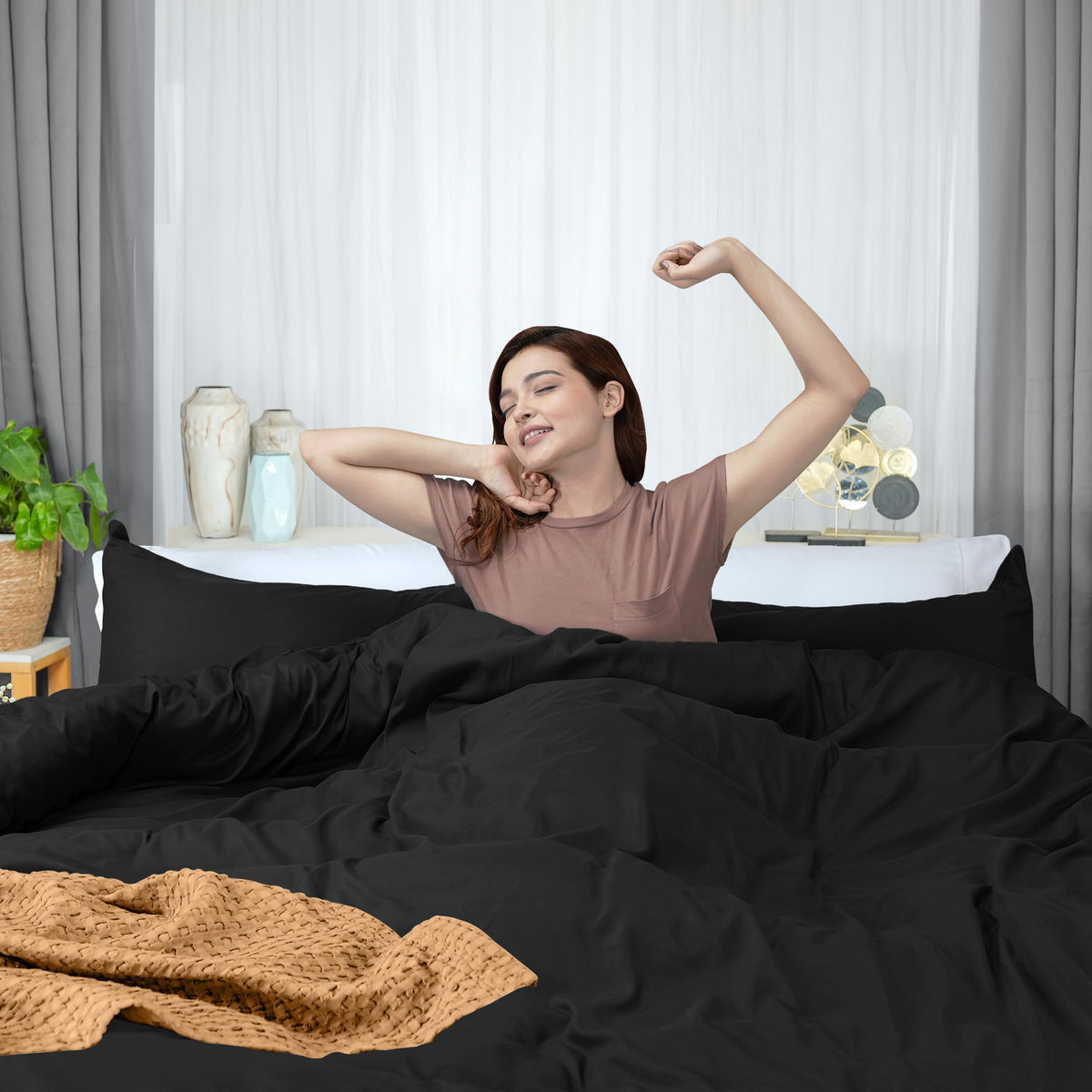 Seven tie knots in Utopia Bedding duvet cover prevent shifting