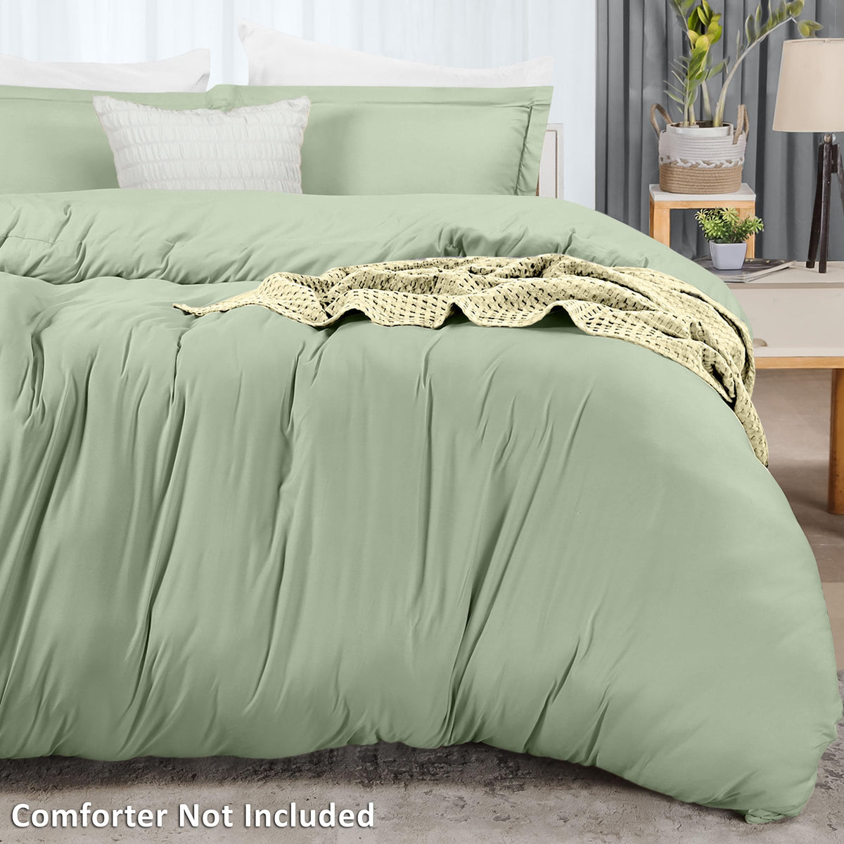 Utopia Bedding seven-tie-knots keep the comforter in place for a neat bed