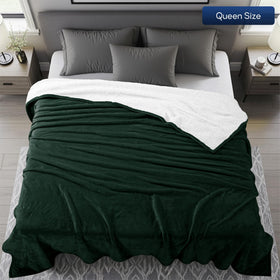 Front view of Utopia Bedding Sherpa Blanket highlighting plush texture