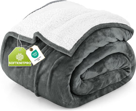 Utopia Bedding Sherpa blanket front view showing plush warmth and soft fleece