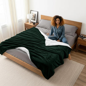 Utopia Bedding Sherpa Blanket on a sofa for lounge warmth