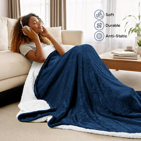 Utopia Bedding Sherpa Blanket queen size 90x90 demonstrates generous coverage for bed or couch.