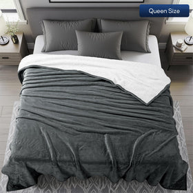 Utopia Bedding Sherpa blanket reverse view highlighting fluffy Sherpa backing for extra warmth