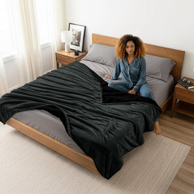 Utopia Bedding Sherpa Blanket rolled—compact portability for camping or travel