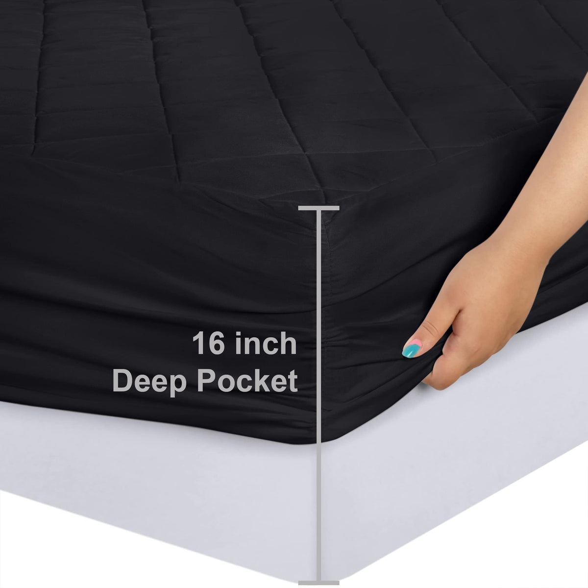 Utopia Bedding elastic edge secures the pad for a smooth fit.