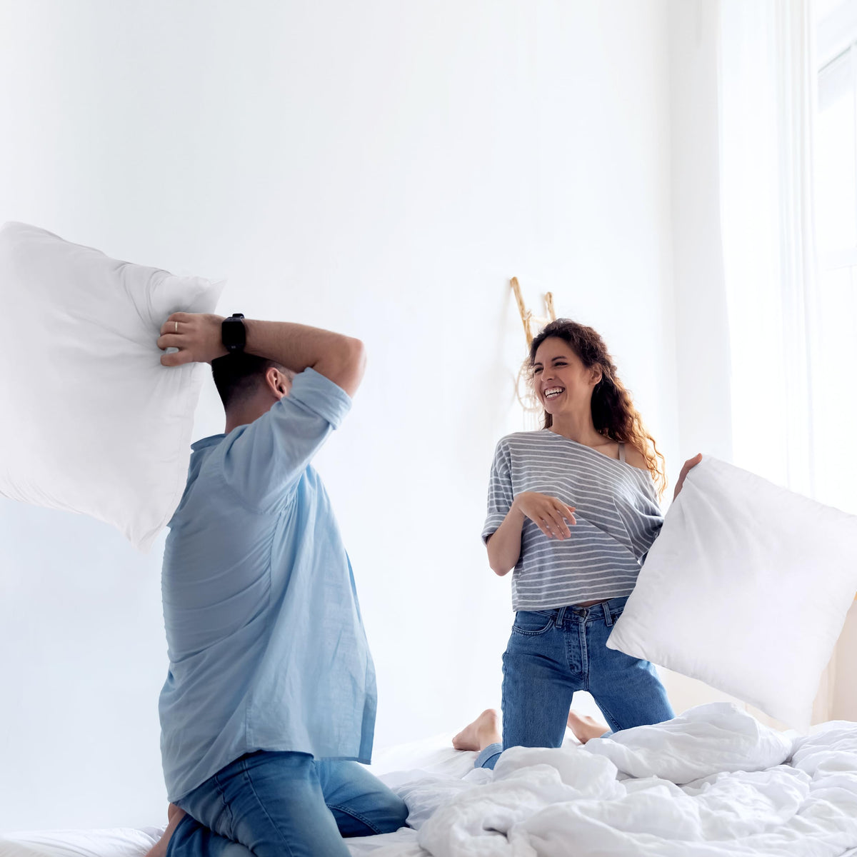 Utopia Bedding siliconized fiber filling keeps pillows full and fluffy over time for lasting comfort.