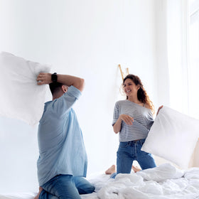 Utopia Bedding siliconized fiber filling keeps pillows full and fluffy over time for lasting comfort.