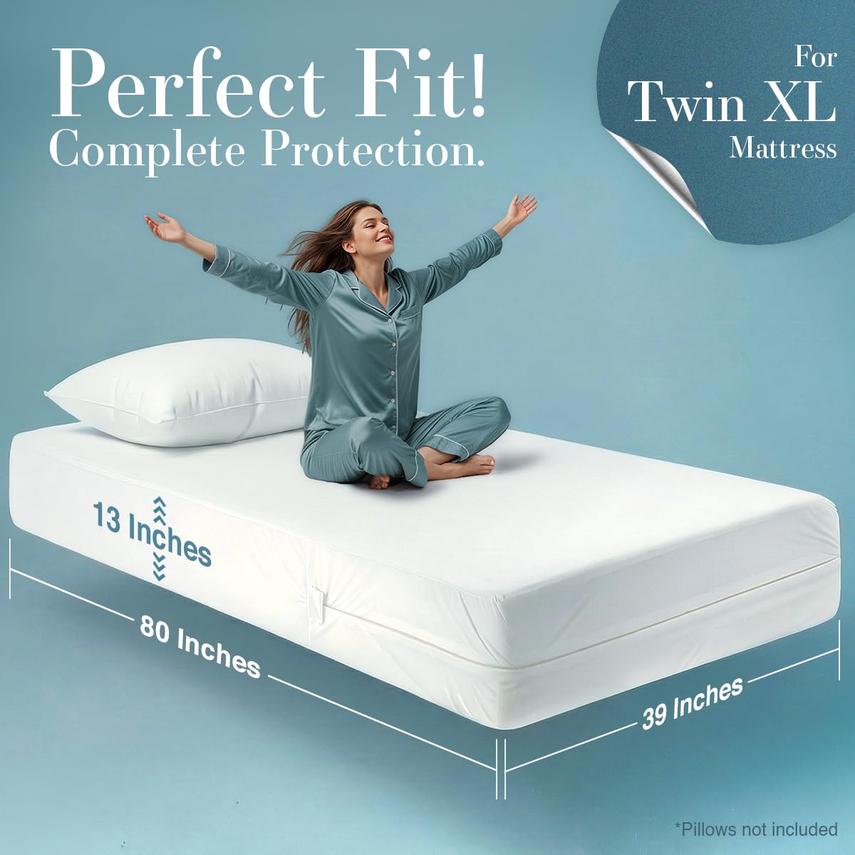 Utopia Bedding six-sided encasement that prevents mattress shifting.