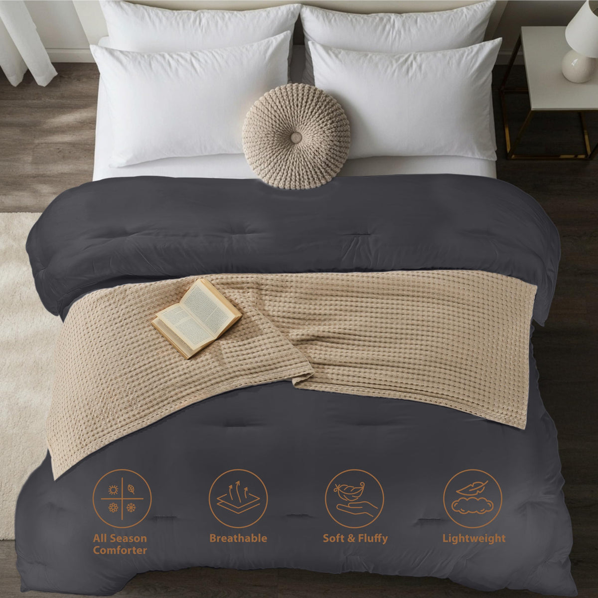 Utopia Bedding soft microfiber shell provides lightweight, breathable warmth
