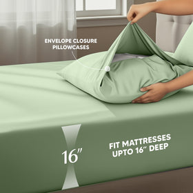 Close-up of Utopia Bedding microfiber texture highlighting silky, breathable feel