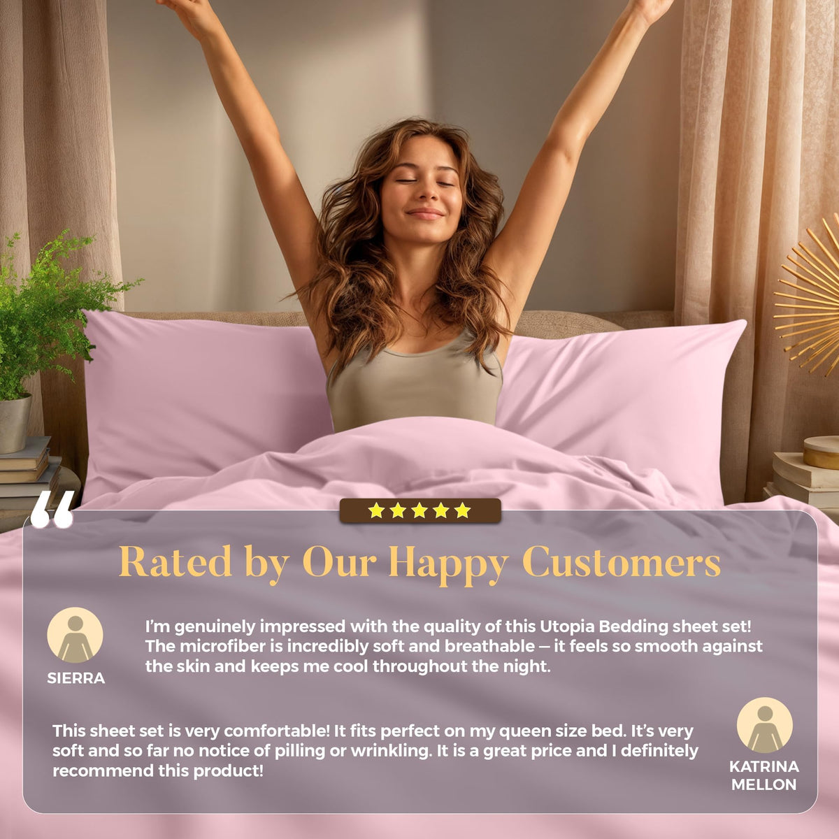 Utopia Bedding soft microfiber texture highlighting comfort and breathability