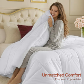 Soft-touch fabric of Utopia Bedding comforter for a comfortable night