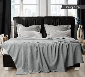 Utopia Bedding cool grey weave detail highlights premium fabric and durable construction.