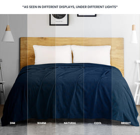 Utopia Bedding cotton blanket highlighting breathable, lightweight fabric