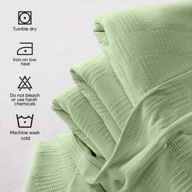 Utopia Bedding blanket folded in closet offers quick access to cozy evenings.