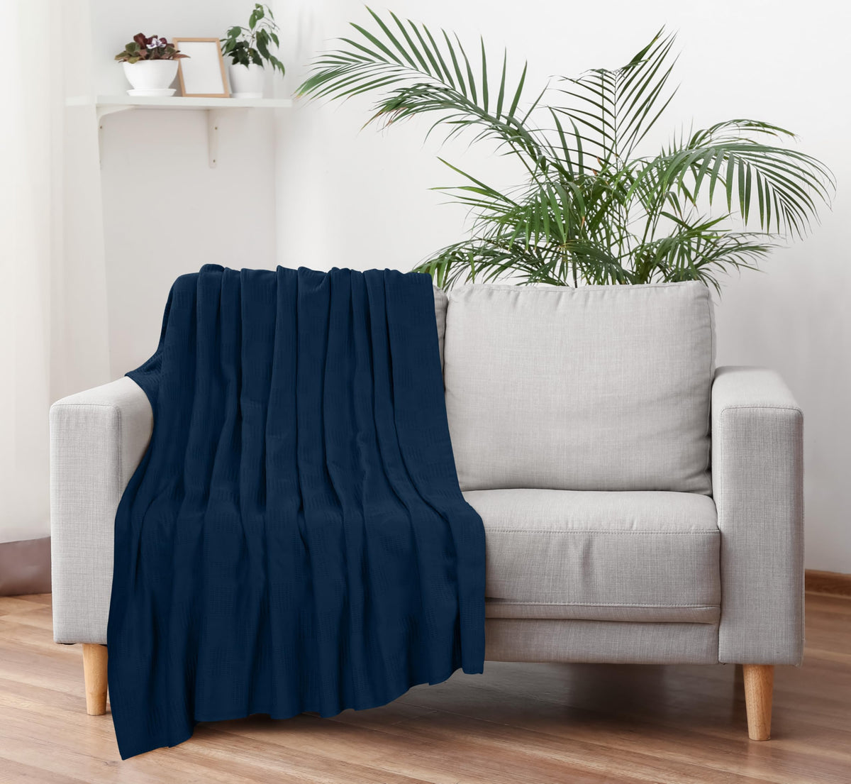 Utopia Bedding blanket on a chair enhances cozy living space