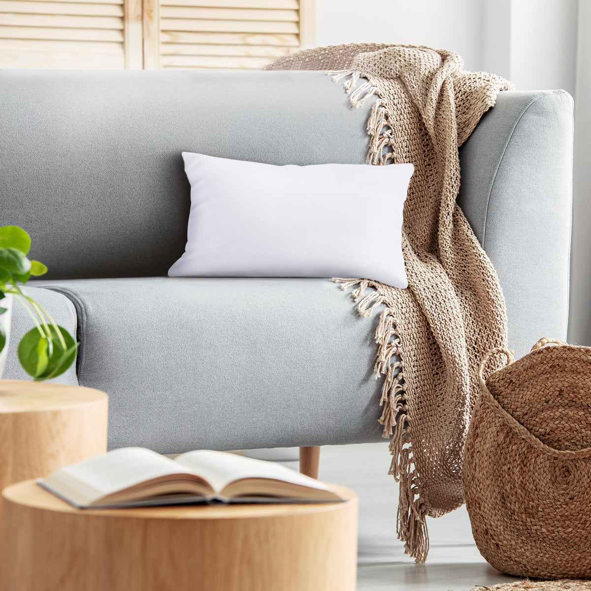 Utopia Bedding pillow highlights brushed fabric detail and breathable cover.