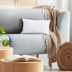Utopia Bedding pillow highlights brushed fabric detail and breathable cover.