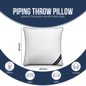Utopia Bedding insert, edge piping detail, 28x28, adds clean finish and durability