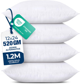 Utopia Bedding throw pillow inserts set of four for a fuller 12x24 cushion on sofas and beds