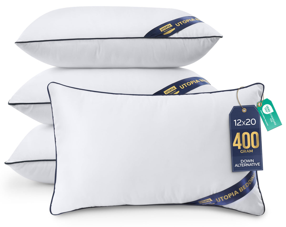Utopia Bedding throw pillow inserts 12x20 pack4 white, breathable and supportive for cushions.