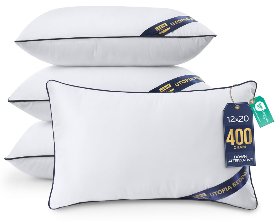 Utopia Bedding throw pillow inserts 12x20 pack4 white, breathable and supportive for cushions.