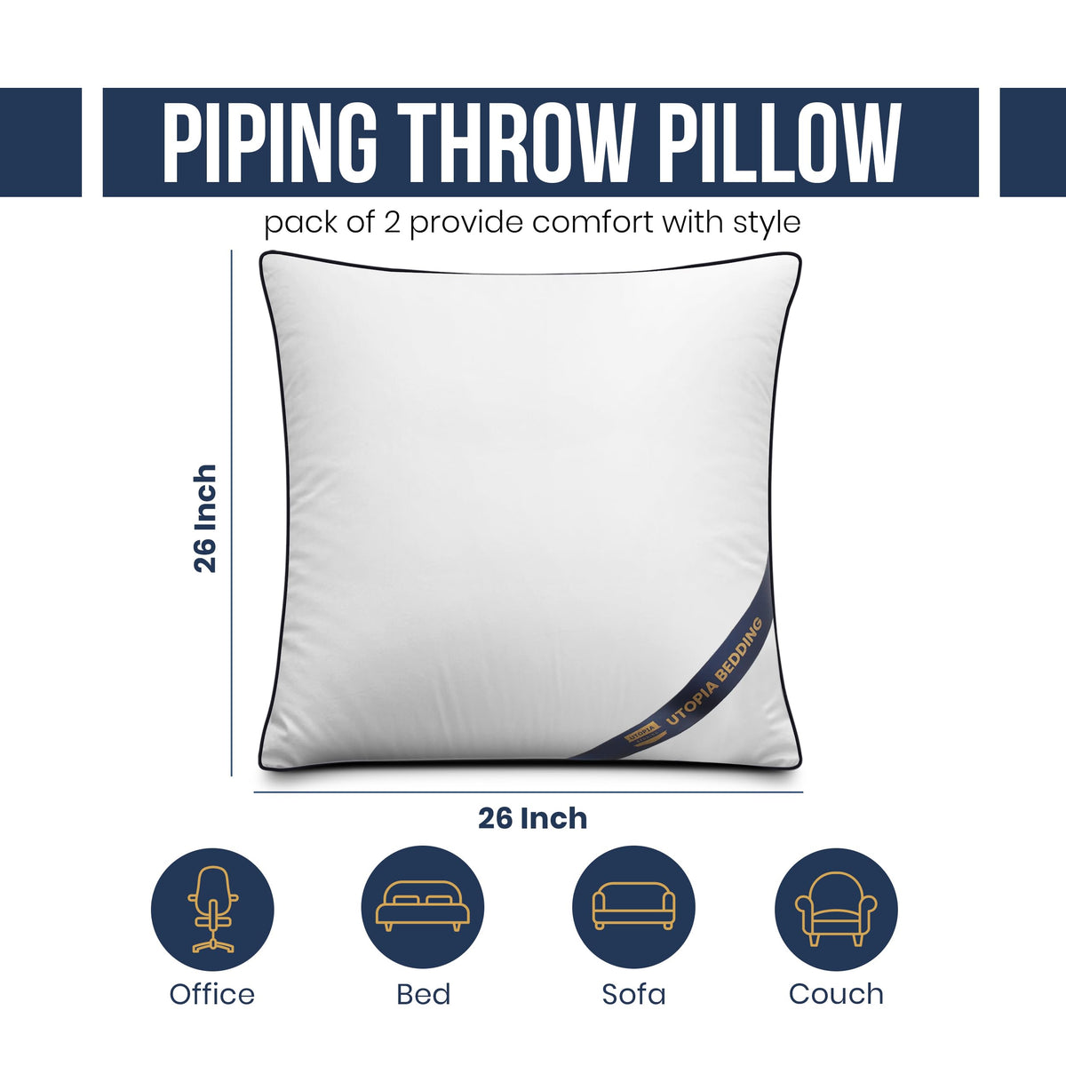 Utopia Bedding inserts top view, showcasing even loft and balance.