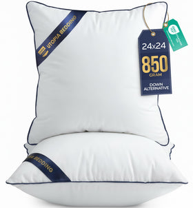 Utopia Bedding throw pillow inserts pack 2, white 24x24, breathable and versatile for living spaces.