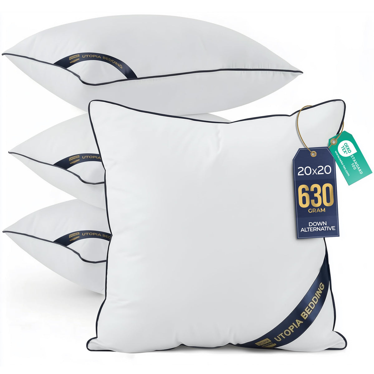 Utopia Bedding throw pillow inserts pack 4 add plush decor and sofa comfort.