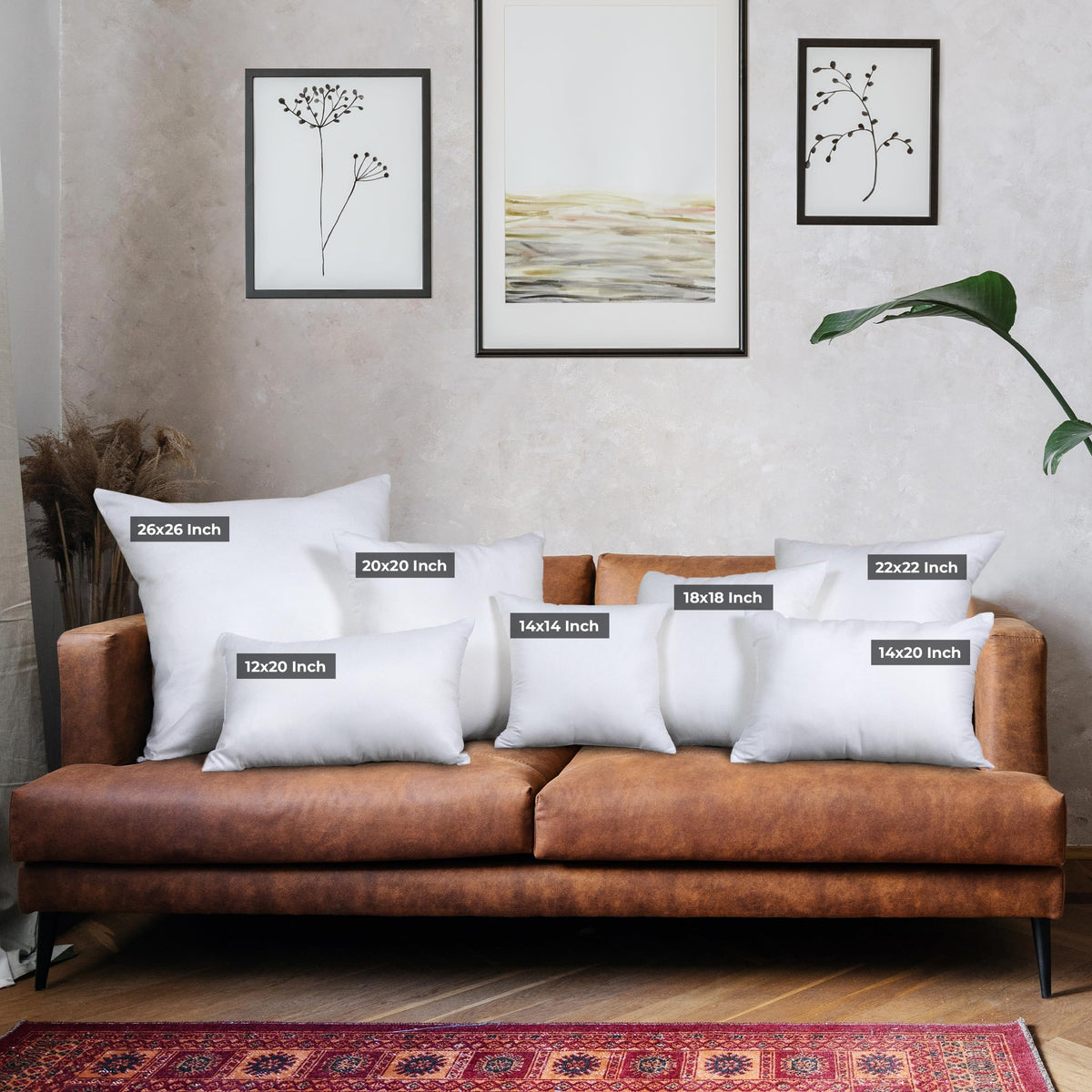 Utopia Bedding four-pack inserts unboxed and fluffed for immediate decorating.