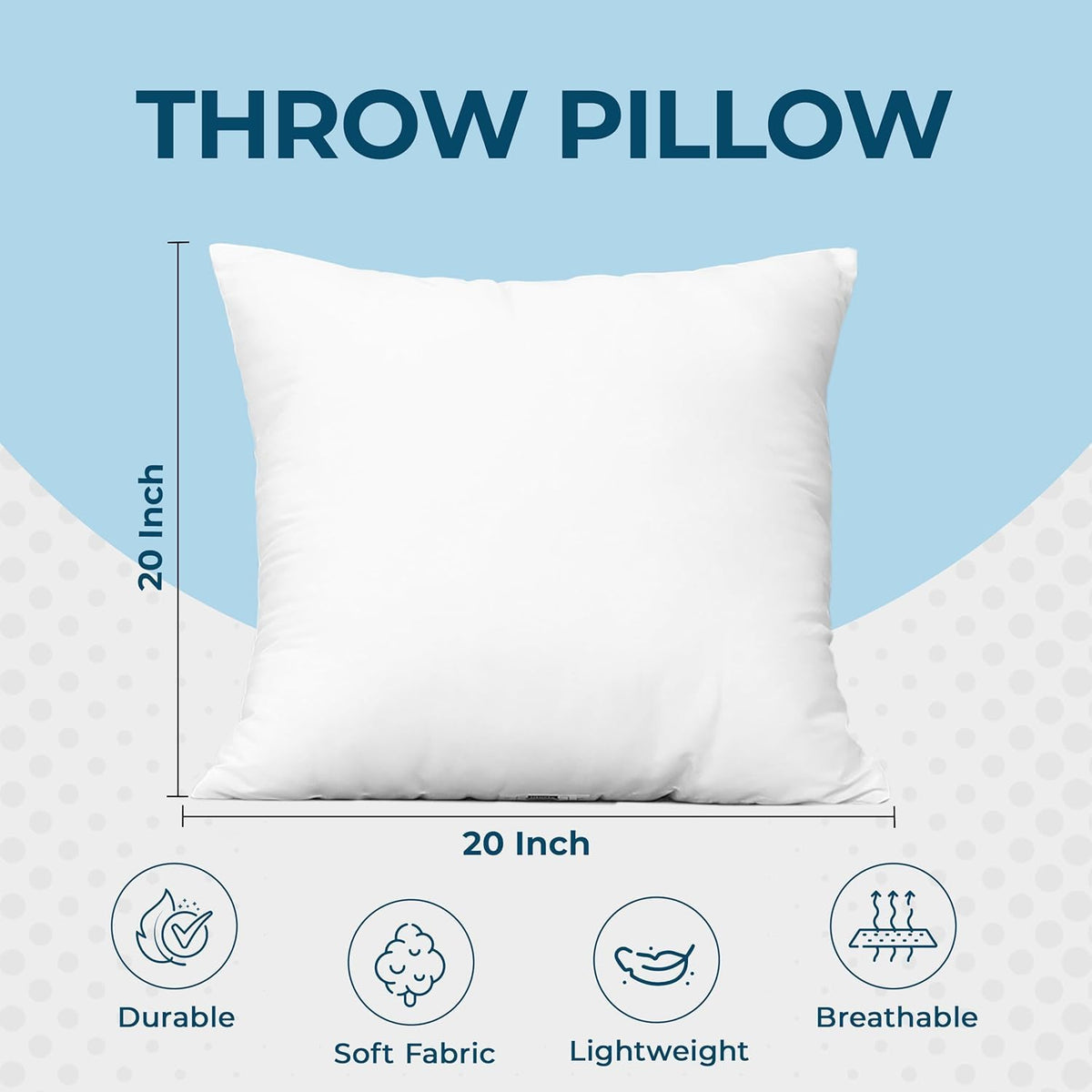 Close-up of durable stitching on Utopia Bedding 20x20 throw pillows.