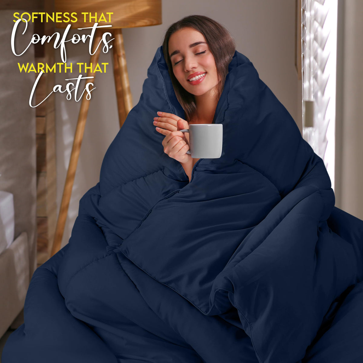 Utopia Bedding easy-care instruction highlights cold wash and no-heat drying.