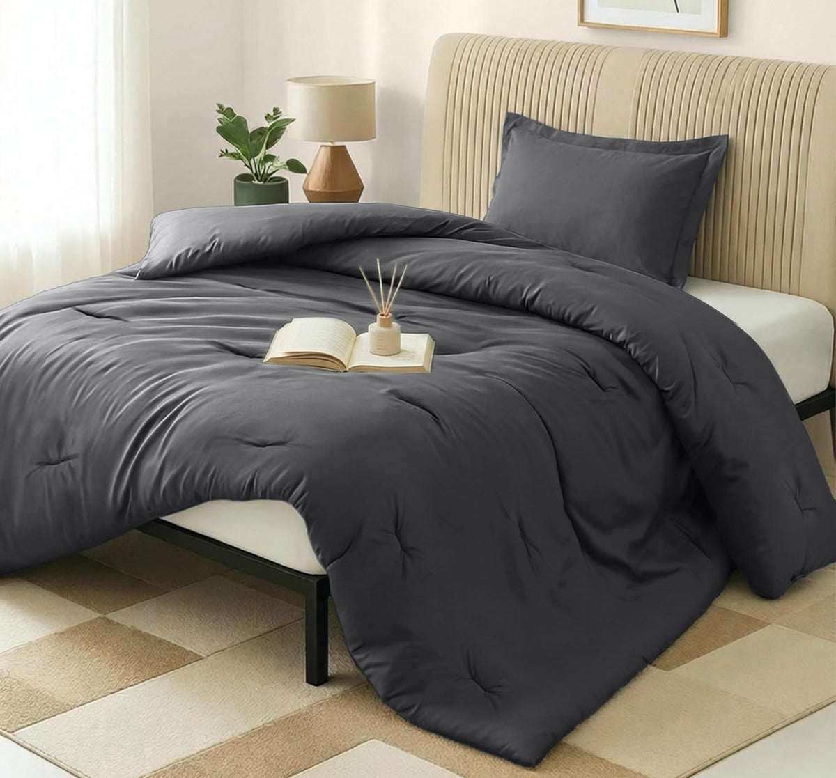 Utopia Bedding twin comforter grey 64x88 with plush down-alternative warmth for cozy nights