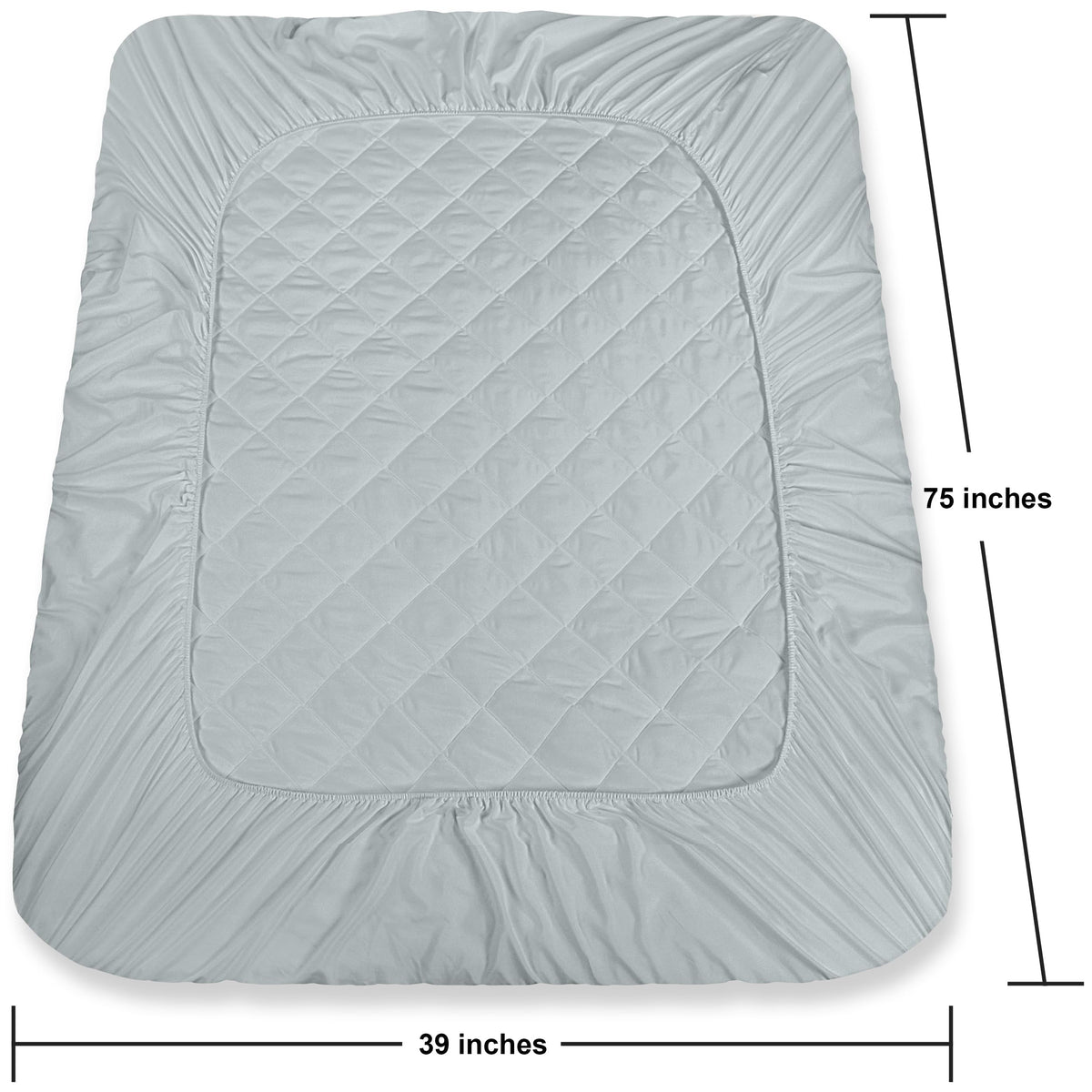 Twin mattress pad fits up to 16 inches deep with deep pocket