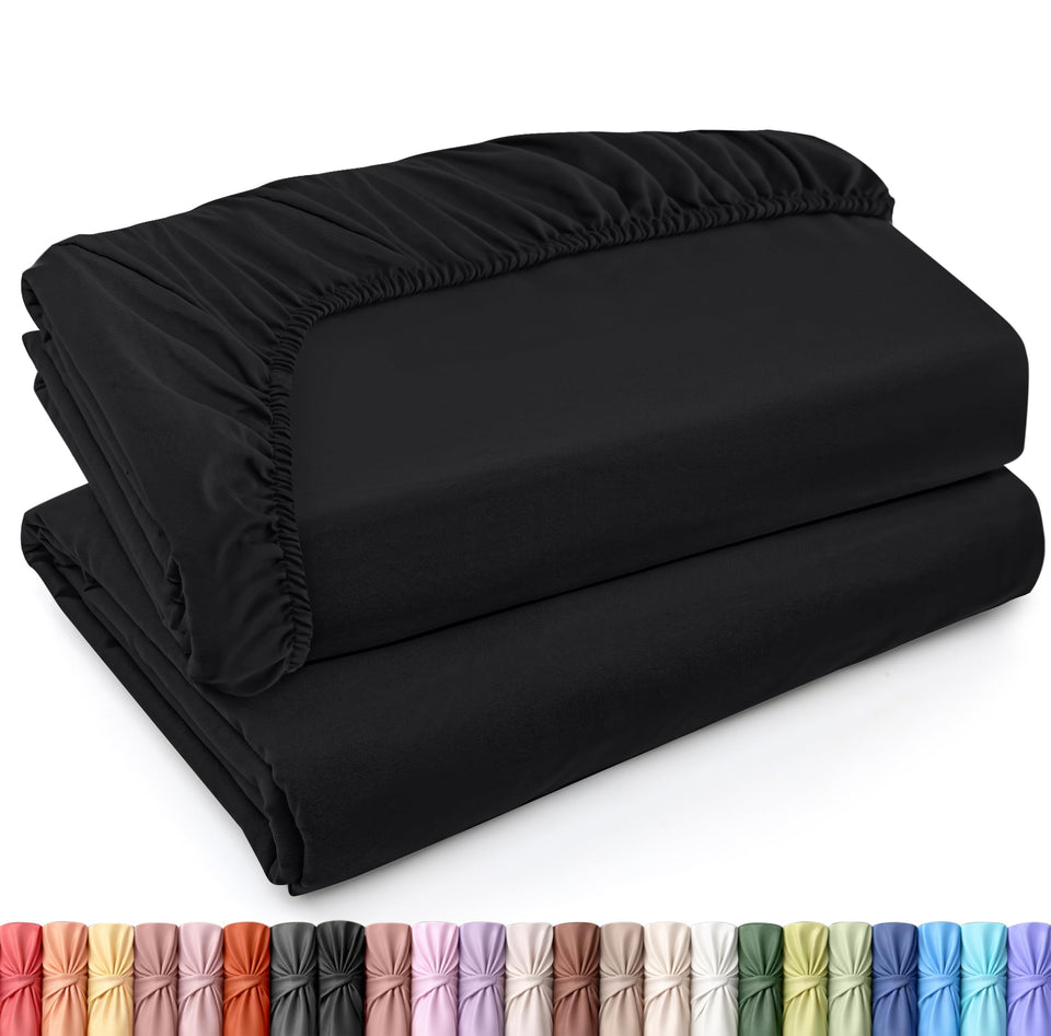 Utopia Bedding twin fitted sheet close-up on brushed microfiber for soft feel.