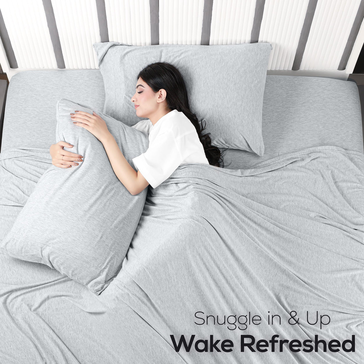 Utopia Bedding color range in Heather Light Grey adds versatile styling.