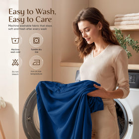 Utopia Bedding easy care with machine wash and low heat drying.