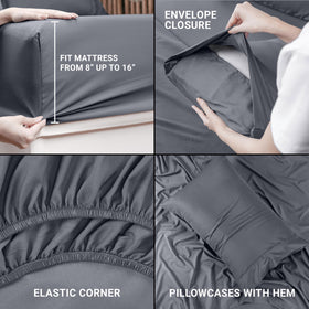 Utopia Bedding twin sheet set all-around elastic ensures secure, tidy mattress fit.