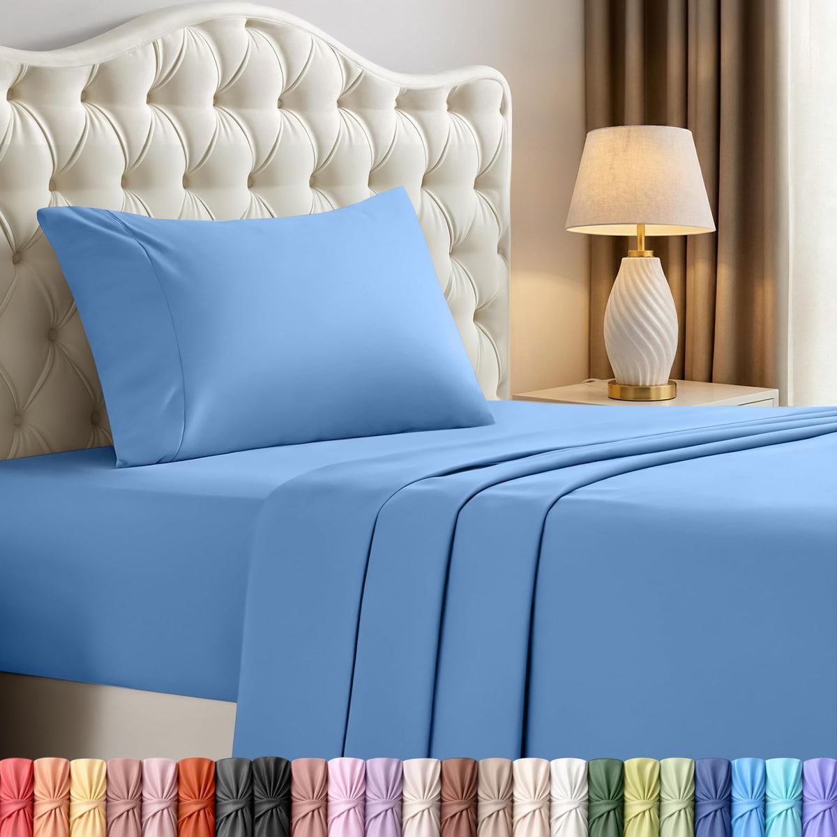 Utopia Bedding twin sheet set flat sheet 66x96 offers soft, cooling sleep surface