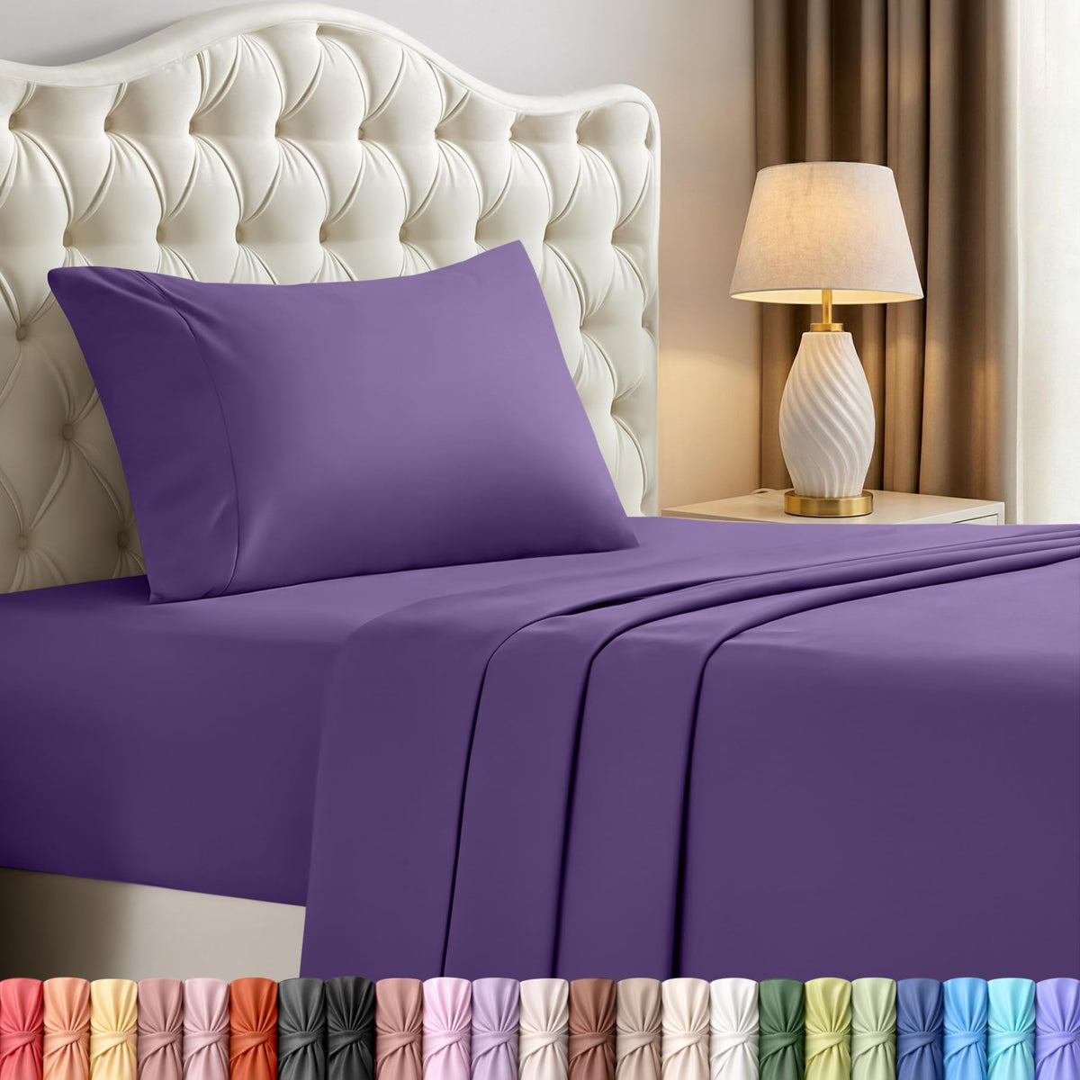 Utopia Bedding twin flat sheet with generous 66x96 size for easy bedmaking