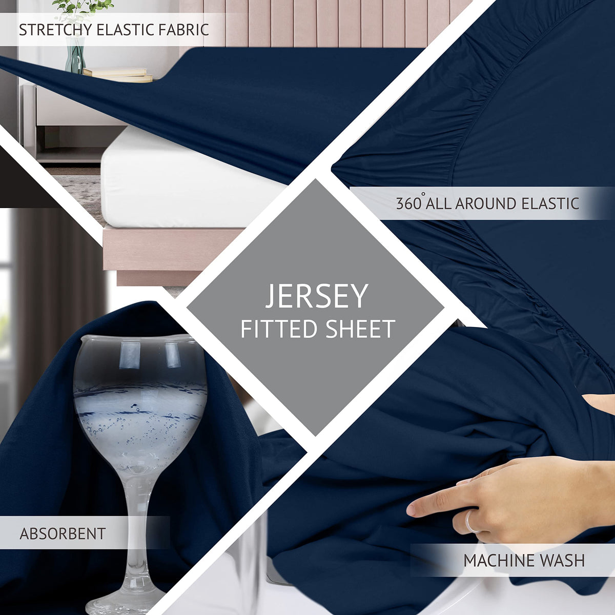Utopia Bedding navy color option adds versatile style to bedrooms.