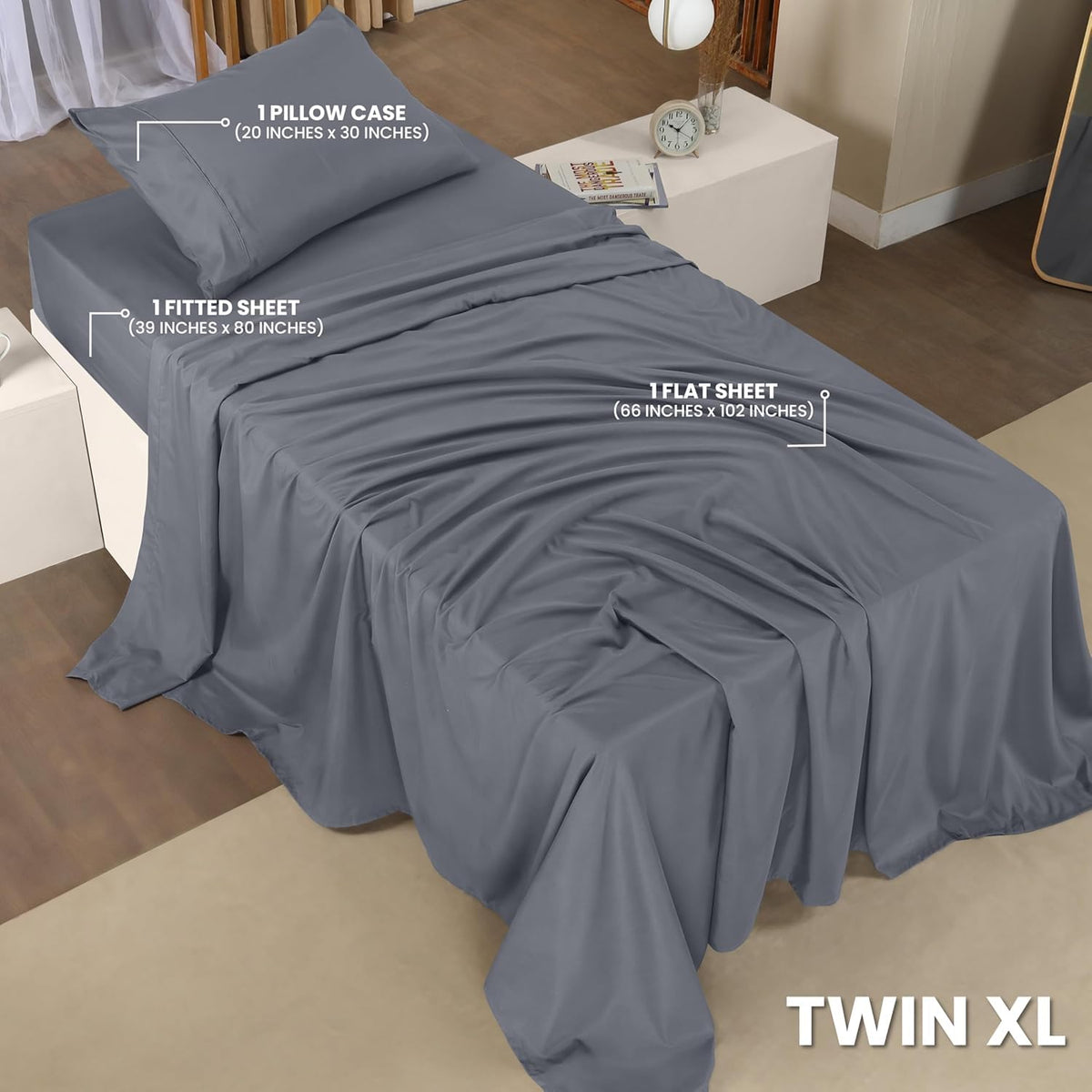 Utopia Bedding Twin XL fitted sheet 39x80 with 15-inch pocket for secure fit