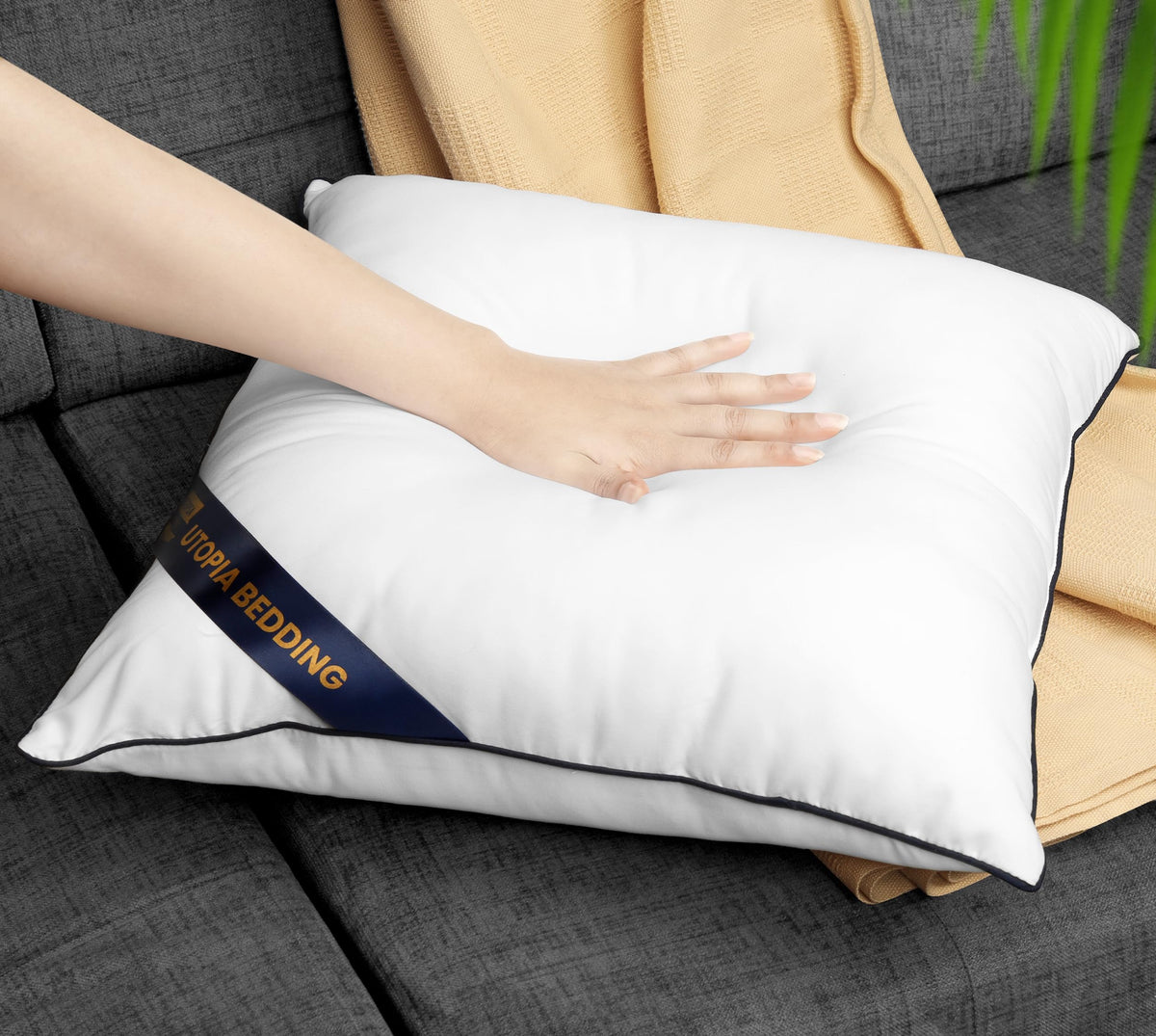 Utopia Bedding two-pack pillow inserts deliver convenient home decor coverage.