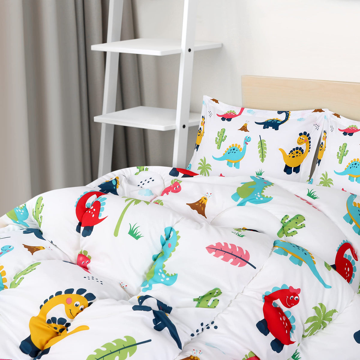 Utopia Bedding two-sided dinosaur comforter for quick room refresh and playful mood.