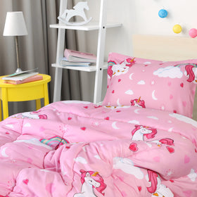 Close-up of soft microfiber texture from Utopia Bedding unicorn set