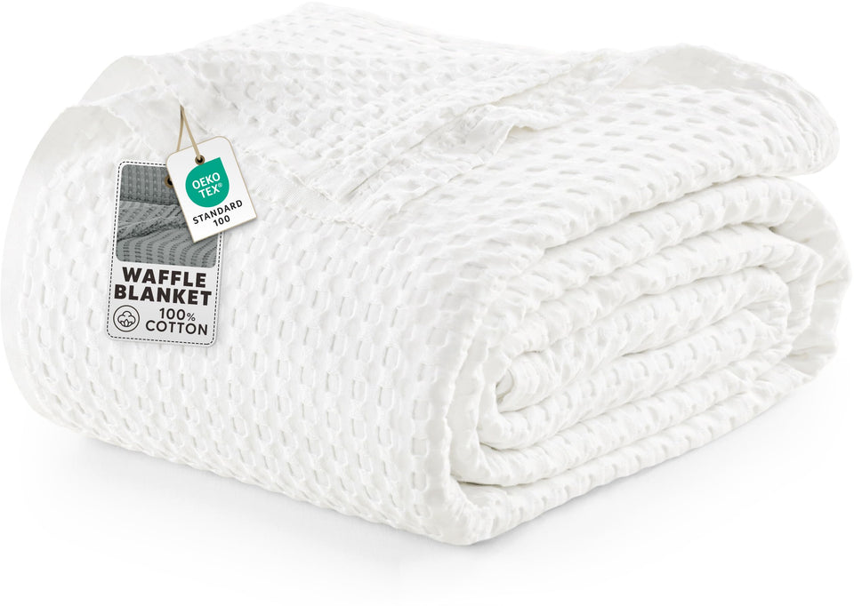 Utopia Bedding waffle blanket texture shows plush, breathable warmth for year-round comfort