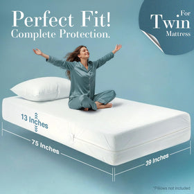 Utopia Bedding waterproof mattress protector blocks spills and accidents.
